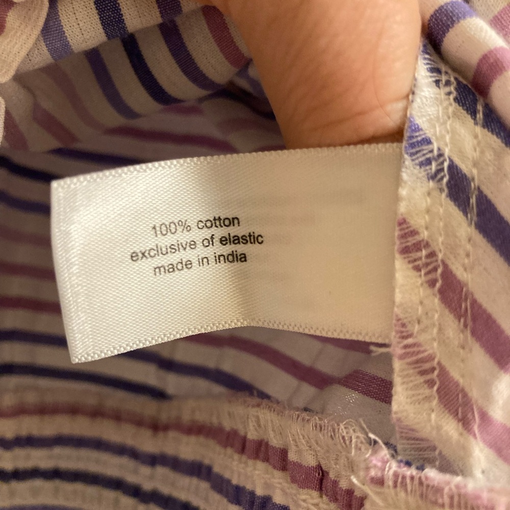 NWT Lane Bryant smocked 3/4 stripe top size 20. Purple blue white. - Picture 11 of 13